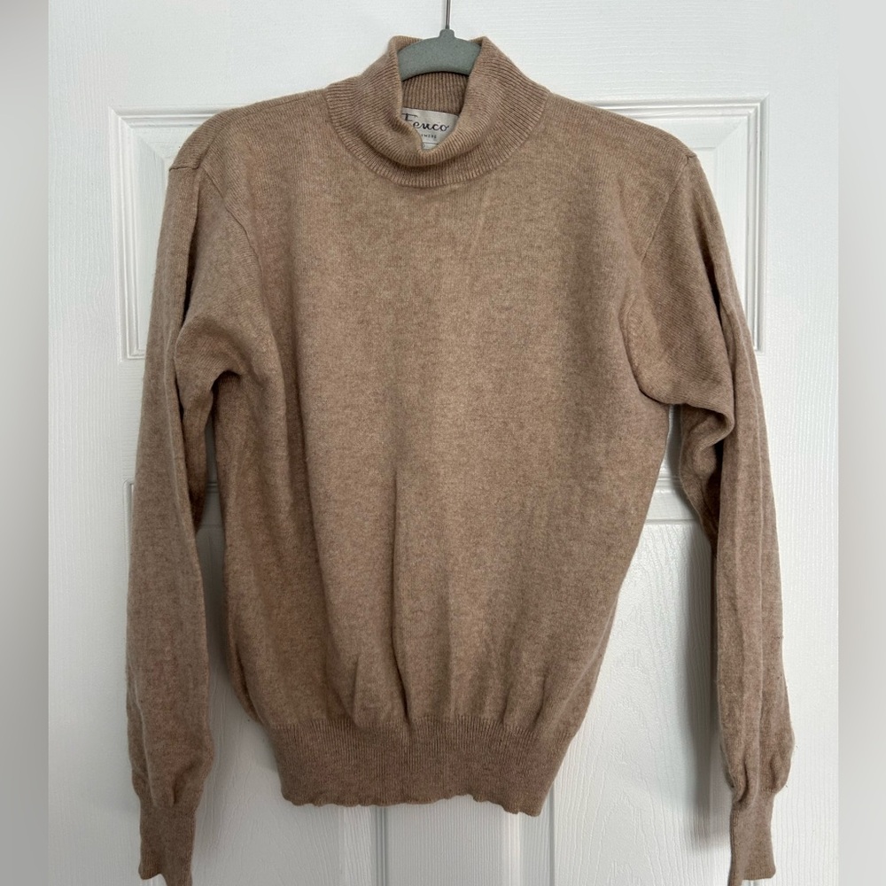Fenco Cashmere Turtleneck Sweater - Tan